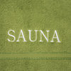 framsohn Walkfrottier- Saunatuch mit Stick 'SAUNA' 67 x 200 cm