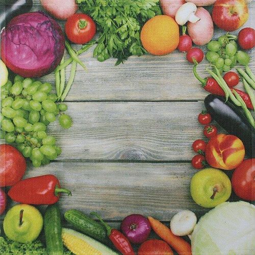 framsohn Geschirrtuch Vollflächendruck 'Gemüse' 50 x 50 cm
