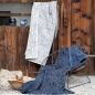 Preview: David Fussenegger Wohndecke Velvet 'Ornament' 135 x 200 cm Blau