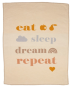 Preview: David Fussenegger Babydecke Lena 'eat sleep...' 75 x 100 cm Rohweiß
