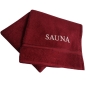 Preview: framsohn Walkfrottier- Saunatuch mit Stick 'SAUNA' 67 x 200 cm