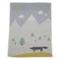 Preview: David Fussenegger Babydecke Lili mit Stick 'Wolf' 70 x 90 cm Nordsee - Blau
