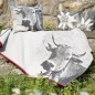 Preview: David Fussenegger Wohndecke Luca 'Kuh fotorealistisch' 140 x 200 cm Filz - Grau #