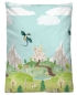Preview: Biberna Renforcé Kinder - Bettwäsche "Ritterburg" 100 x 135 cm Pistaziengrün