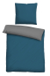 Preview: Biberna Linon Bettwäsche 'Uni' 135 x 200 cm Kobalt- Blau