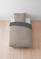 Preview: Biberna Linon Bettwäsche 'Uni' 135 x 200 cm Taupe