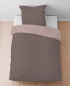 Preview: Biberna Melange- Flanell Bettwäsche 'Uni' 135 x 200 cm Braun