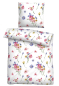 Preview: Biberna Seersucker Bettwäsche 'Blumen' 135 x 200 cm Bunt