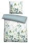 Preview: Biberna Tencel Bettwäsche 'Floral' 135 x 200 cm Aqua