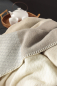 Preview: Biederlack Merino-Wolldecke 'Frame' 150 x 200 cm Beige