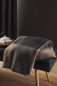 Preview: Biederlack Merino-Wolldecke 'Frame' 150 x 200 cm Braun