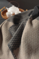 Preview: Biederlack Merino-Wolldecke 'Frame' 150 x 200 cm Braun