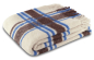 Preview: Biederlack Fransenplaid mit Alpaka 'Arctic Check' 130 x 170 cm Beige