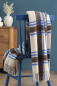 Preview: Biederlack Fransenplaid mit Alpaka 'Arctic Check' 130 x 170 cm Beige