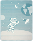 Preview: Biederlack Babydecke 'Spacekid' 75 x 100 cm Blau