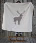 Preview: David Fussenegger Wohndecke Luca 'Hirsch Struktur' 140 x 200 cm Braun