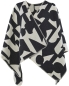 Preview: David Fussenegger Poncho Silvretta 'abstrakt' 70 x 140 cm Schwarz
