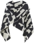 Preview: David Fussenegger Poncho Silvretta 'abstrakt' 70 x 140 cm Schwarz