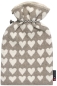 Preview: David Fussenegger Wärmflasche Silvretta 'Herzen' 2L 21 x 38 cm Rauch - Beige