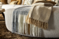 Preview: Dutch Decor Fransen Plaid 'Jamie' 130 x 170 cm Sterling Blue - Blau