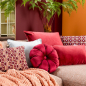 Preview: Dutch Decor Kissenhülle 'Lennox' 45 x 45 cm Maroon Banner - Rot