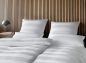Preview: elegante Mako-Satin Bettwäsche 'En Bloc' 135 x 200 cm Weiß