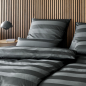 Preview: elegante Mako-Satin Bettwäsche 'En Bloc' 135 x 200 cm Basalt