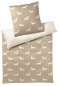Preview: elegante Mako-Satin Bettwäsche 'Dogs' 135 x 200 cm Natur - Beige