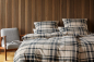 Preview: elegante Soft- Flanell Bettwäsche Alpenchic 'Karo' 135 x 200 cm Natur