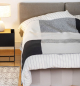 Preview: David Fussenegger Wohndecke Bett Divan Überwurf Nova 'colorblock' 145 x 220 cm Schwarz