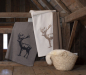 Preview: David Fussenegger Kurzflor- Wohndecke Savona 'Hirsch' 150 x 200 cm Schlamm- Beige