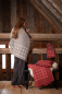 Preview: David Fussenegger Poncho Silvretta 'Herzen/Love' 70 x 140 cm Rauch- Beige