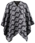 Preview: David Fussenegger Poncho Silvretta 'Aztek' 70 x 140 cm Anthrazit