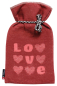 Preview: David Fussenegger Wärmflasche Silvretta 'Herzen/Love' 2L 21 x 38 cm Rot