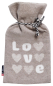 Preview: David Fussenegger Wärmflasche Silvretta 'Herzen/Love' 2L 21 x 38 cm Rauch- Beige