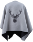 Preview: David Fussenegger Poncho Silvretta 'Hirsch' 70 x 140 cm Filz- grau