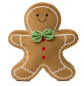 Preview: Gözze gefülltes Kissen Lebkuchen 'Mann' 27 x 34 cm Hellbraun