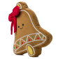 Preview: Gözze gefülltes Kissen Lebkuchen 'Glocke' 27 x 34 cm Hellbraun