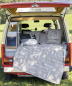 Preview: David Fussenegger Kissenhülle Silvretta 'Yes, we camp' 50 x 50 cm Rauch - Beige