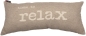 Preview: David Fussenegger Kissen gefüllt Havanna 'time to relax' 26 x 60 cm Rauch - Beige