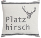 Preview: David Fussenegger Kissenhülle Porto 'Platzhirsch' 50 x 50 cm Rohweiß
