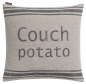 Preview: David Fussenegger Kissenhülle Porto 'Couchpotato' 50 x 50 cm Rauch