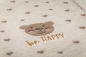 Preview: David Fussenegger Babydecke Mila mit Stick 'be happy' 75 x 100 cm Rohweiß