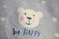Preview: David Fussenegger Babydecke Mila mit Stick 'be happy' 75 x 100 cm Grau
