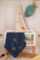 Preview: David Fussenegger Babydecke Mila 'Fische' 75 x 100 cm Marine - Blau