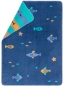 Preview: David Fussenegger Babydecke Mila 'Fische' 75 x 100 cm Marine - Blau
