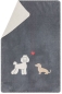 Preview: David Fussenegger Kinderdecke Mila 'Dackel & Pudel' 100 x 150 cm Grau