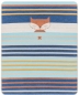 Preview: David Fussenegger Babydecke Juwel 'Fuchs Multistreifen' 70 x 90 cm Marine - Blau