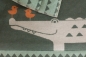 Preview: David Fussenegger Krabbeldecke gefüttert Juwel 'Krokodil' 120 x 120 cm Tannengrün