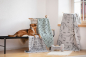 Preview: David Fussenegger Hundedecke 'best friend allover' 100 x 140 cm Filz - Hellgrau